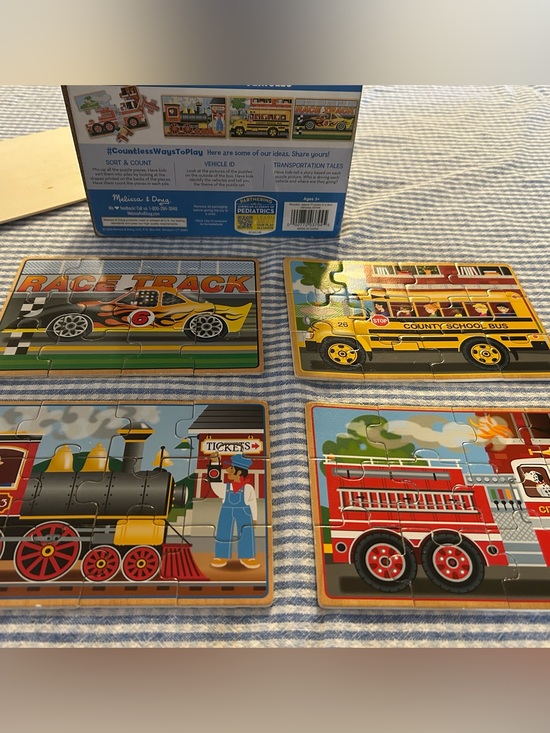Melissa & Doug Other - Melissa & Doug Wooden Puzzles In Box-Set Of 3 Boxes/12 Puzzles Total See Desc